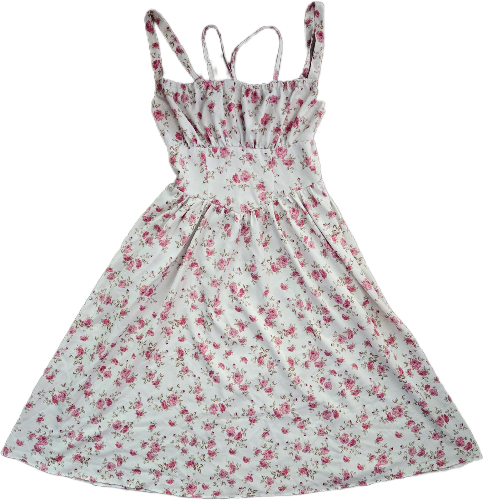 Scarlet Darkness Milkmaid Dress Size Small Floral Pink Cottagecore Coquette Boho