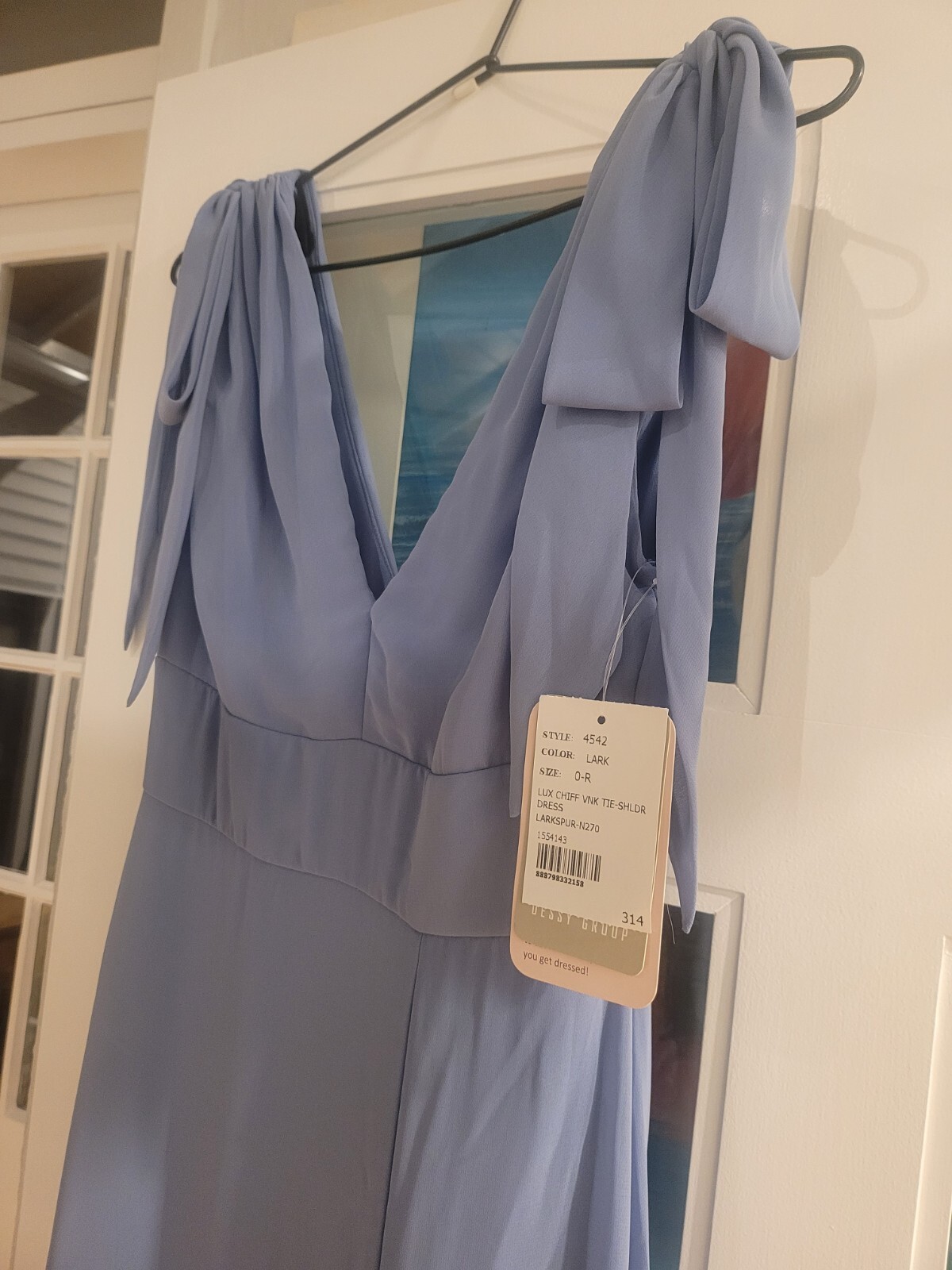 Dessy Collection 4542 Sleeveless Bridesmaid Dress. Larkspur Size XS/0