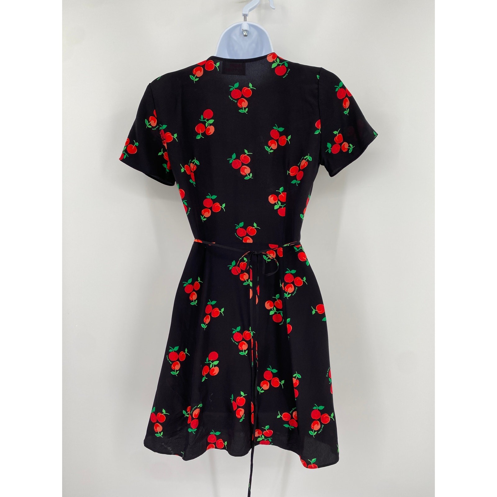 From Future black cherry silk wrap button mini dress