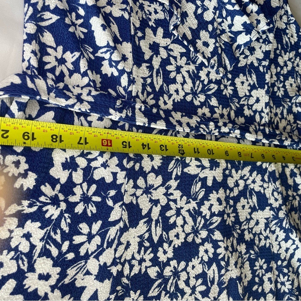 Perceptions Blue and White Floral Midi Dress