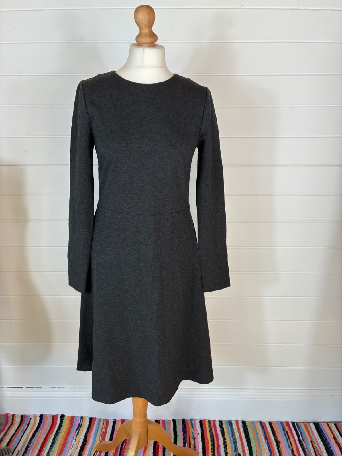 M&S COLLECTION GREY MARL LONG SLEEVE DRESS OFFICE BUSINESS