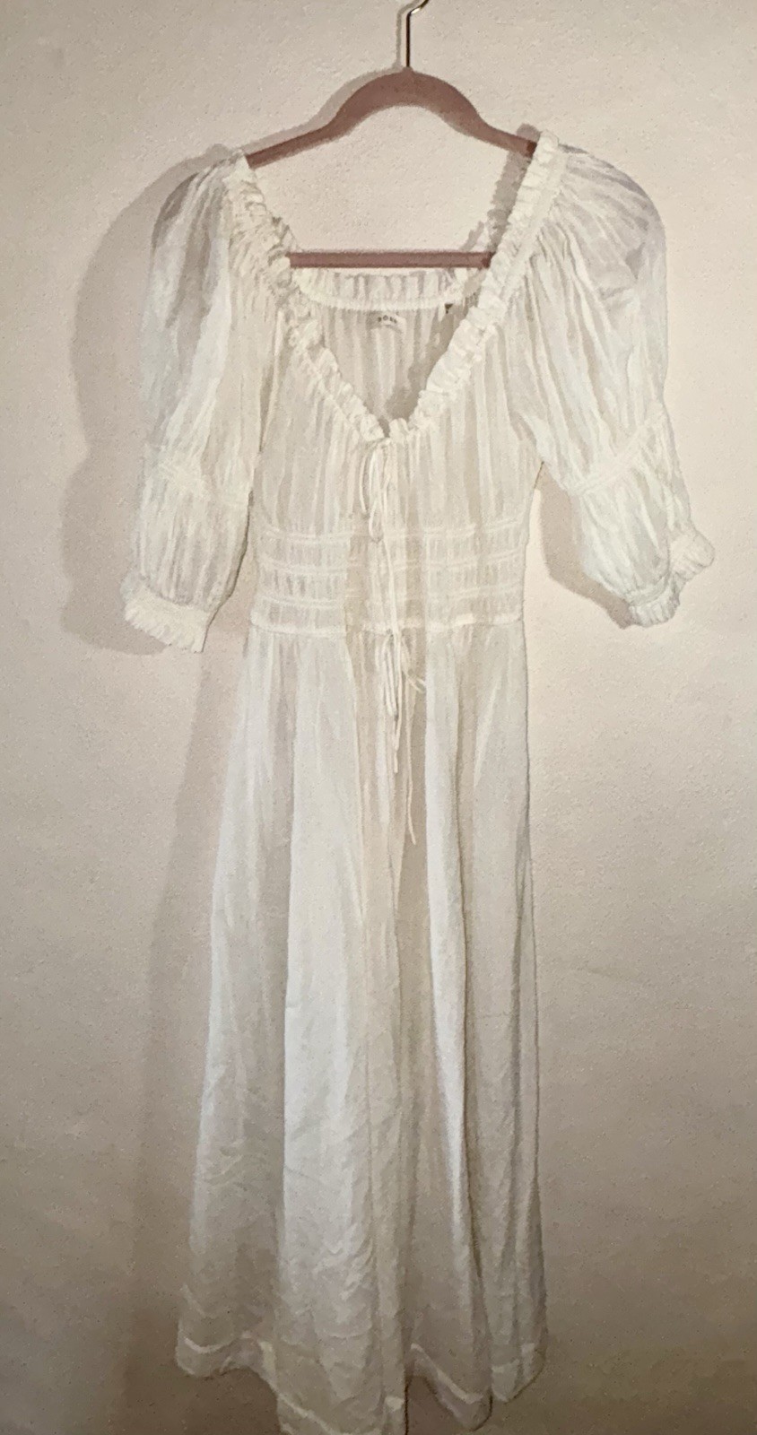 Doen Dress Cream Flowy Designer Small Adjustable Neck/waist