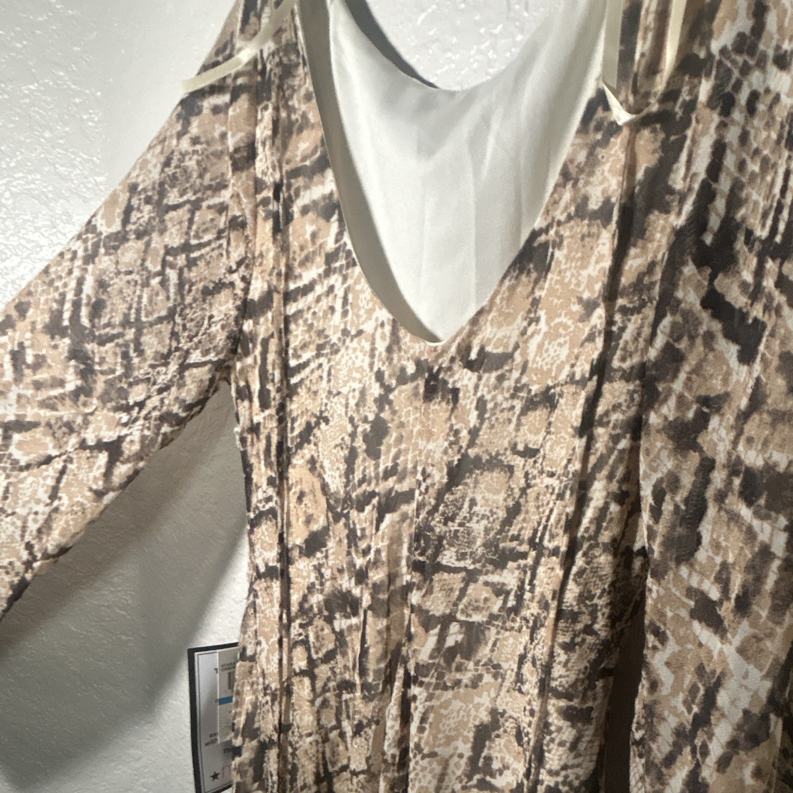 Macys, Brown & Black Leopard Print Long Sleeve Dress, regular 9-10 Women’s