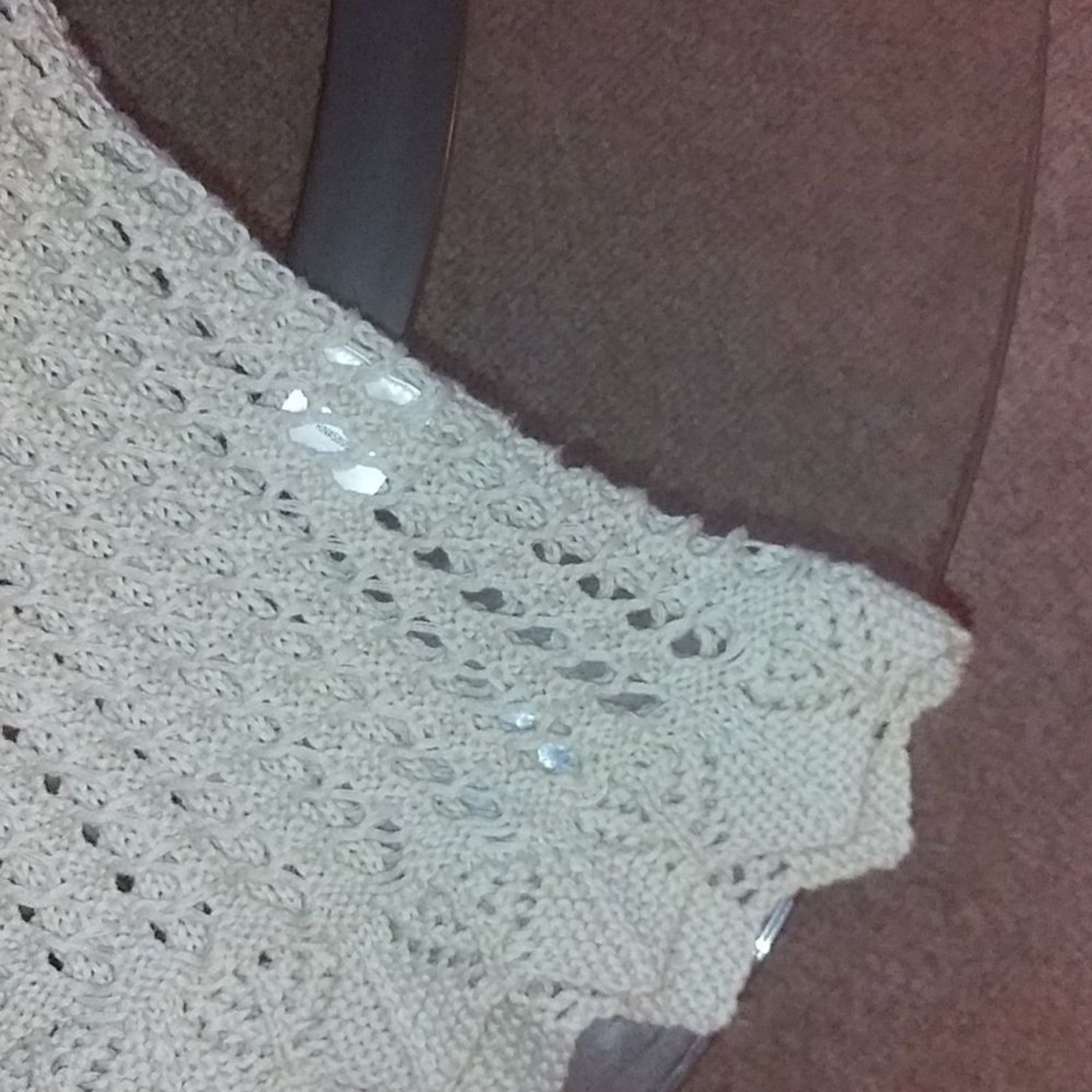 Retro threads crochet sweater dress tan