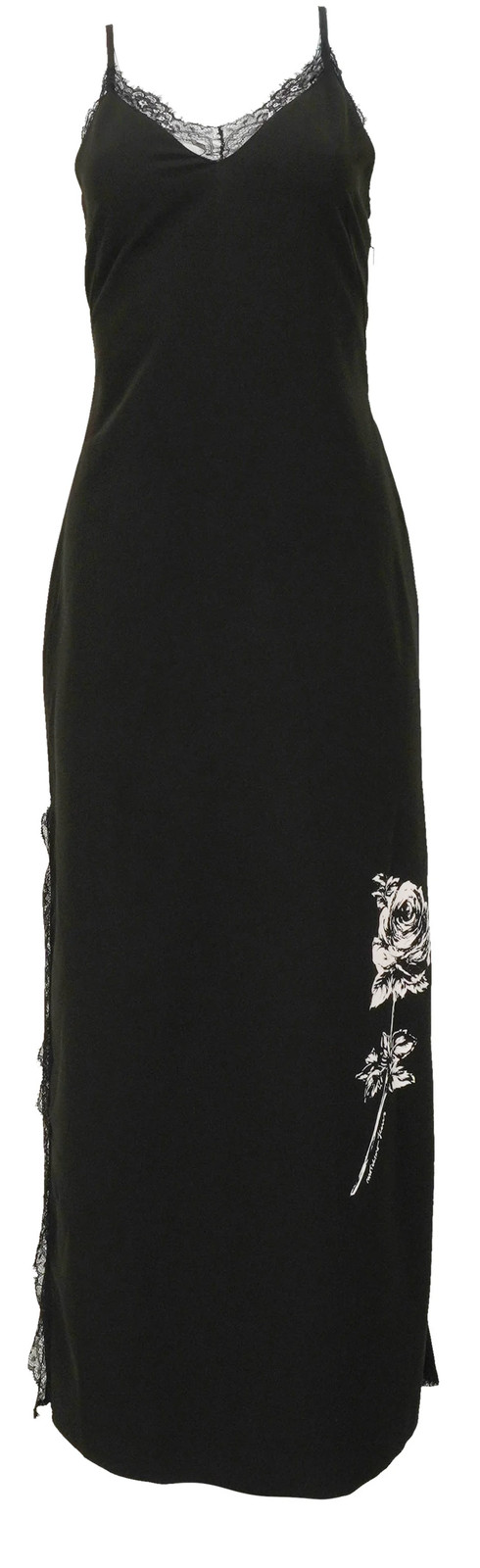 Moschino Jeans Rose Printed Maxi Dress in Black