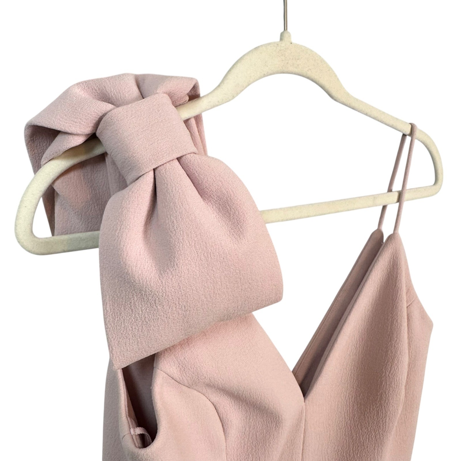 Rebecca Vallance Pink Bow Shoulder Midi Dress Womens 8 Wedding Guest Amore