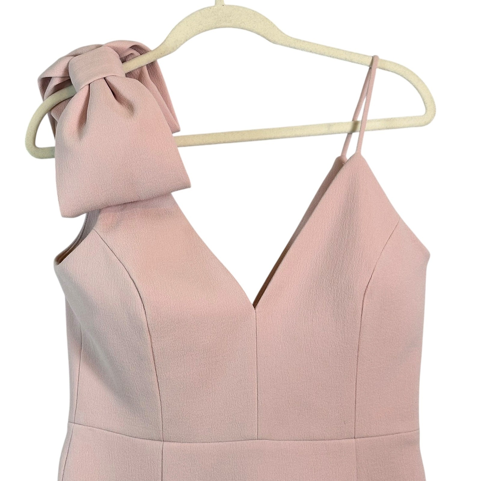 Rebecca Vallance Pink Bow Shoulder Midi Dress Womens 8 Wedding Guest Amore