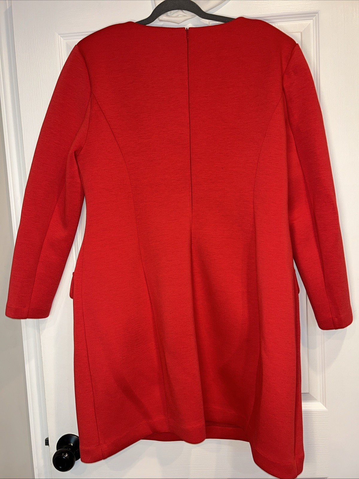 Rare Women’s Size 18 Red Custom Stretch Long Sleeve Dress From NYC Dress Maker