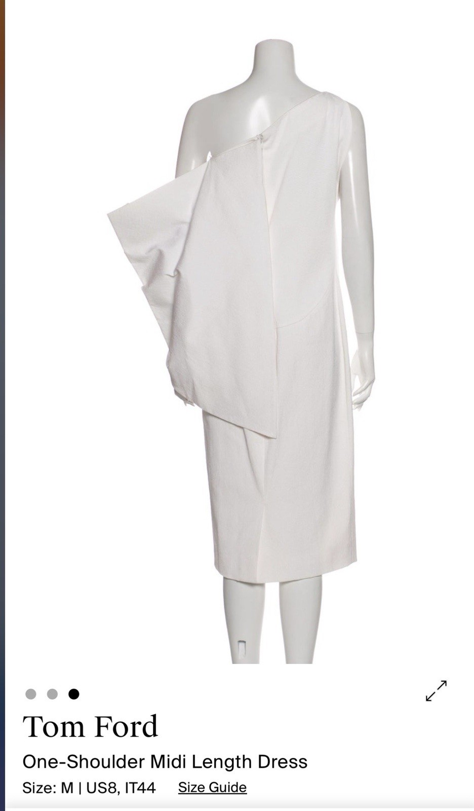 White One Shoulder Traumatic Tom Ford Dress