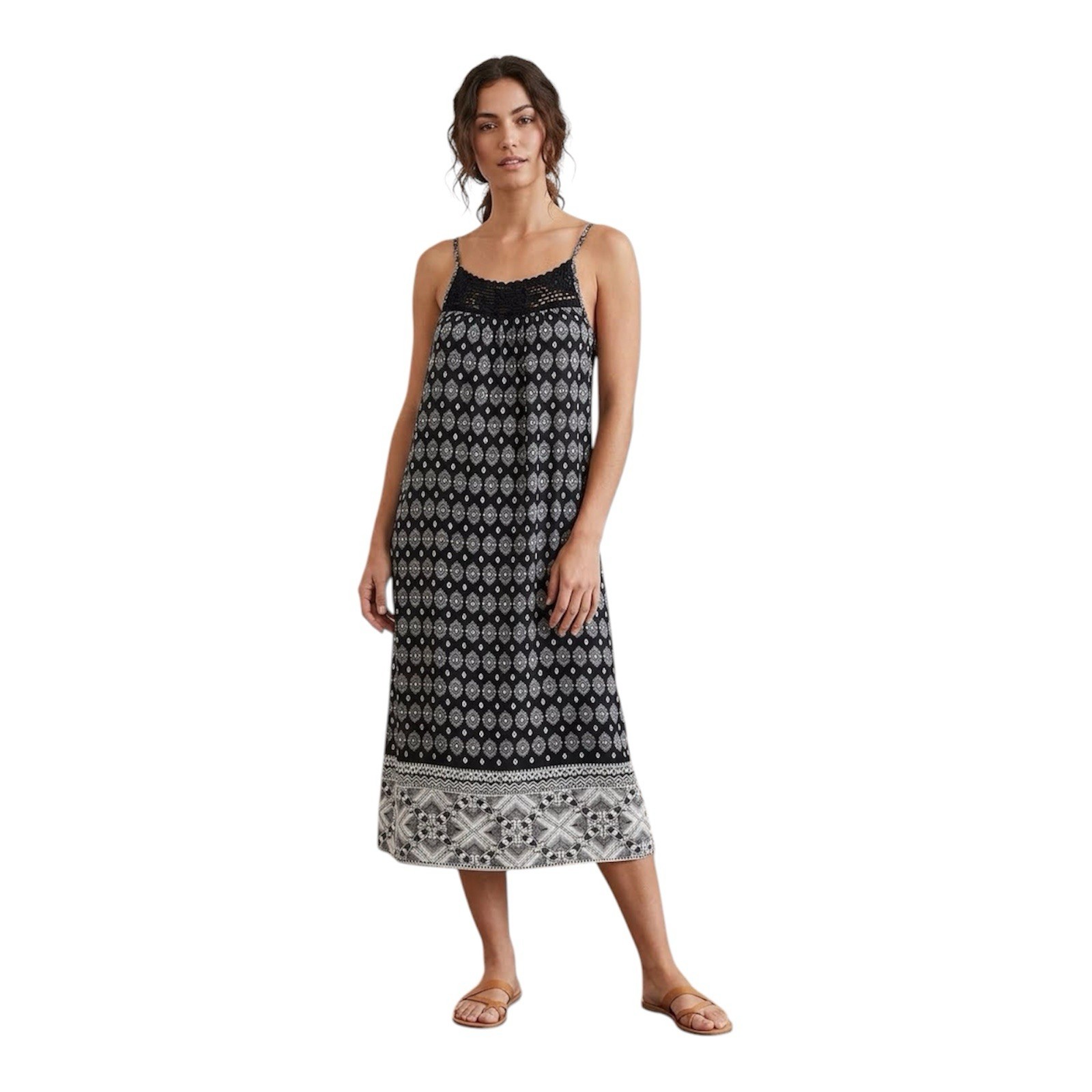 Lagaci Chasing Paradise Women’s Crotchet Panel, Spaghetti Strap Dress Size XL