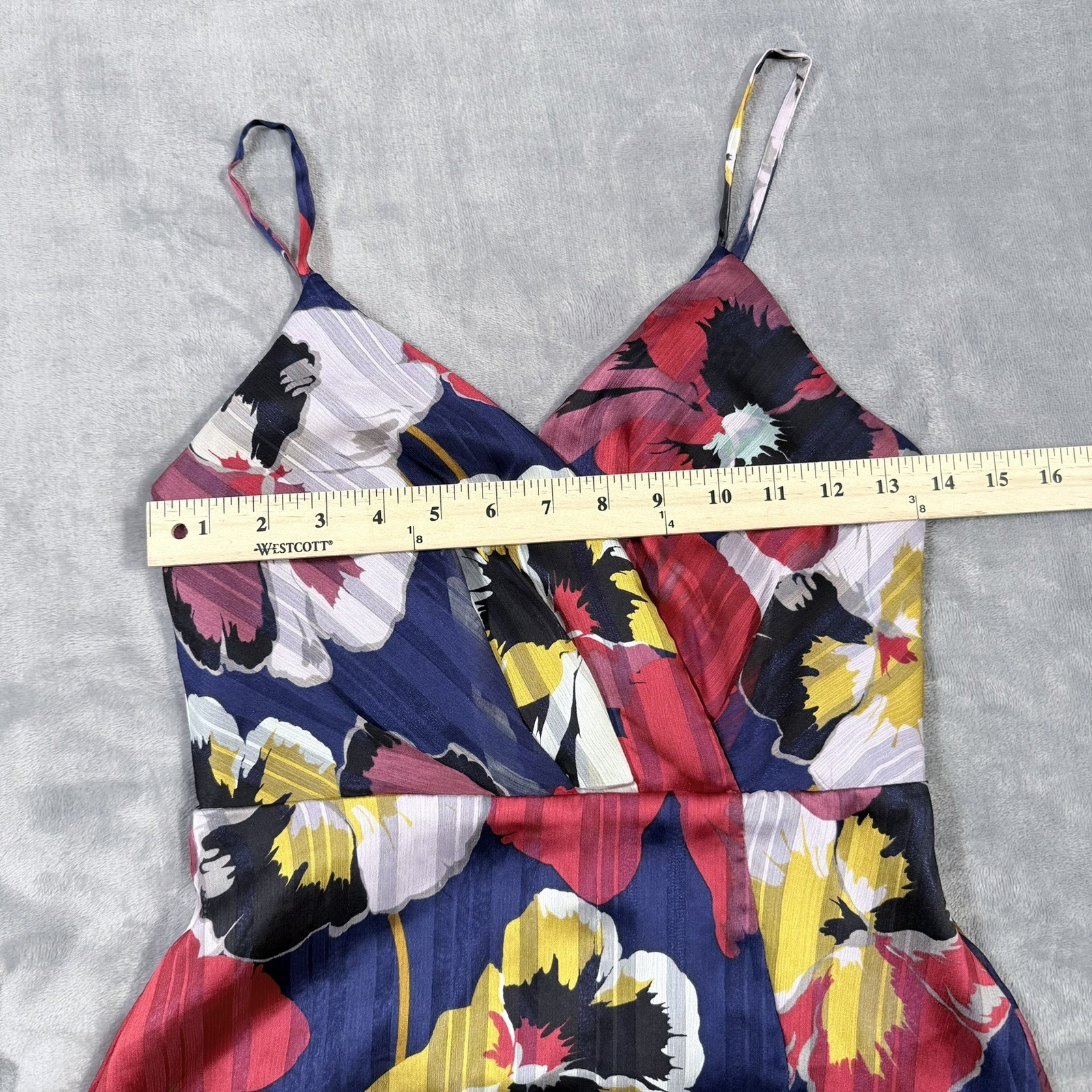Lulus All About Love Royal Blue Floral Print Midi Dress SZ XS Cocktail Slit Sexy