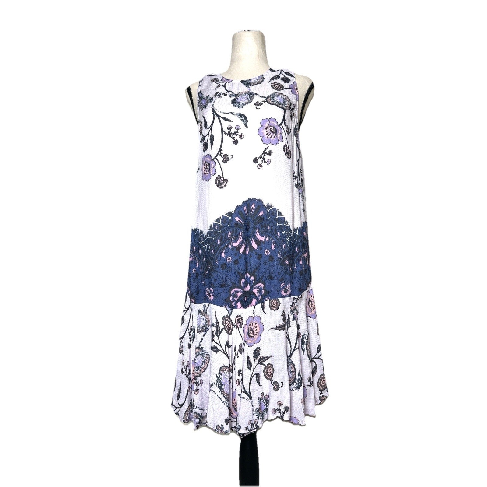 Free People Intimately Floral Print Semi Sheer Tank Dress Lightweight Women Smal