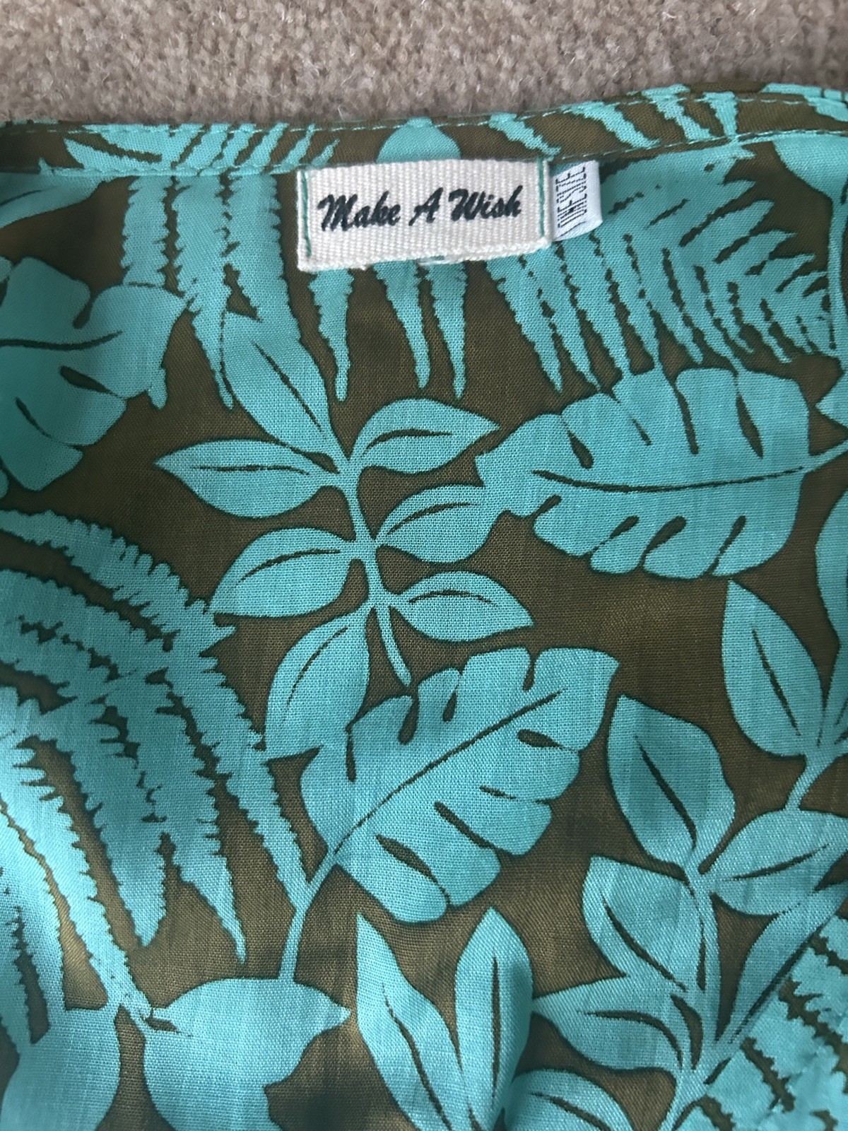 Turquoise & Brown Floaty Dres. One Size. Excellent Condition. Never worn