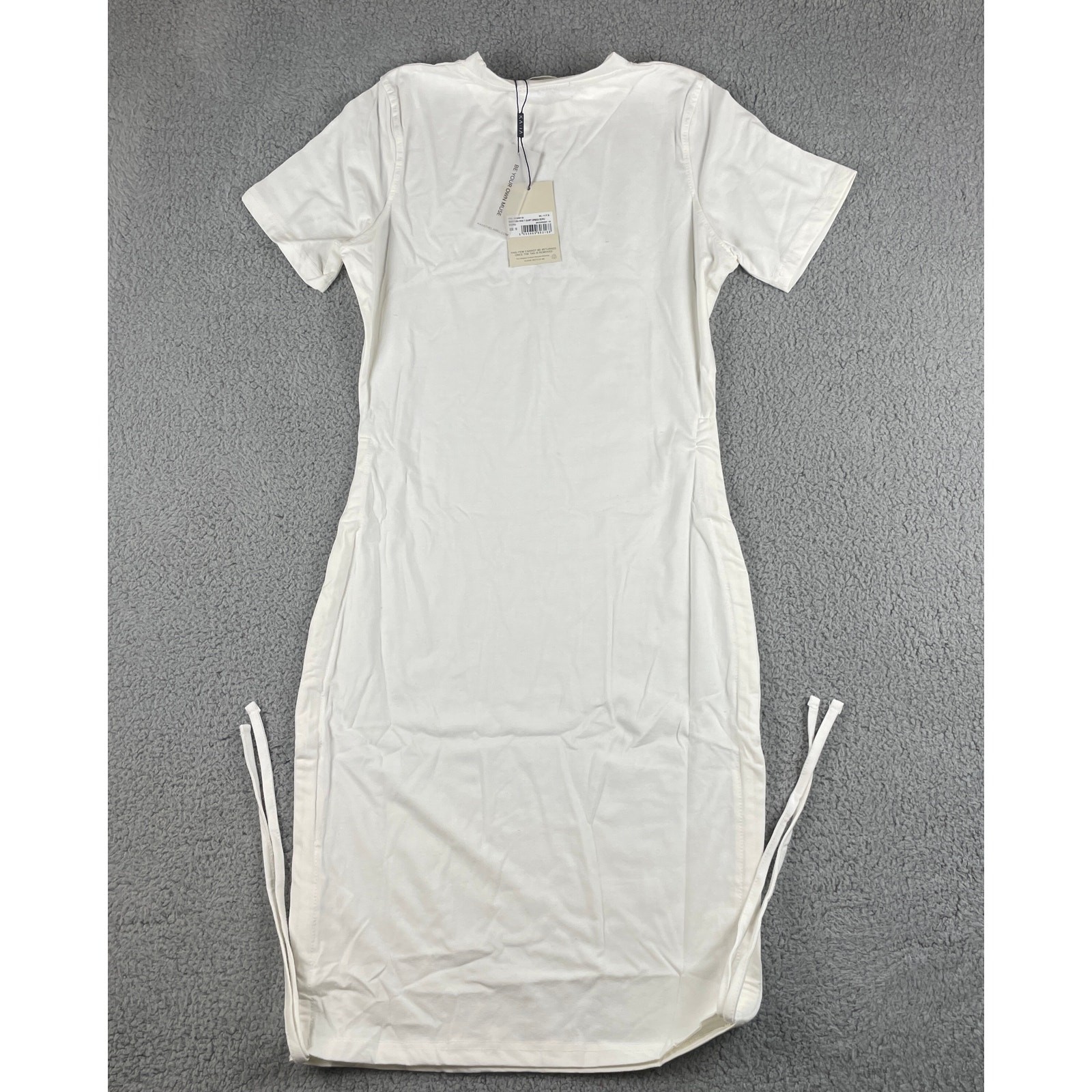 Kaiia Women’s US 6 White Polyester Cotton Elastane Bodycon Mini T-Shirt Dress