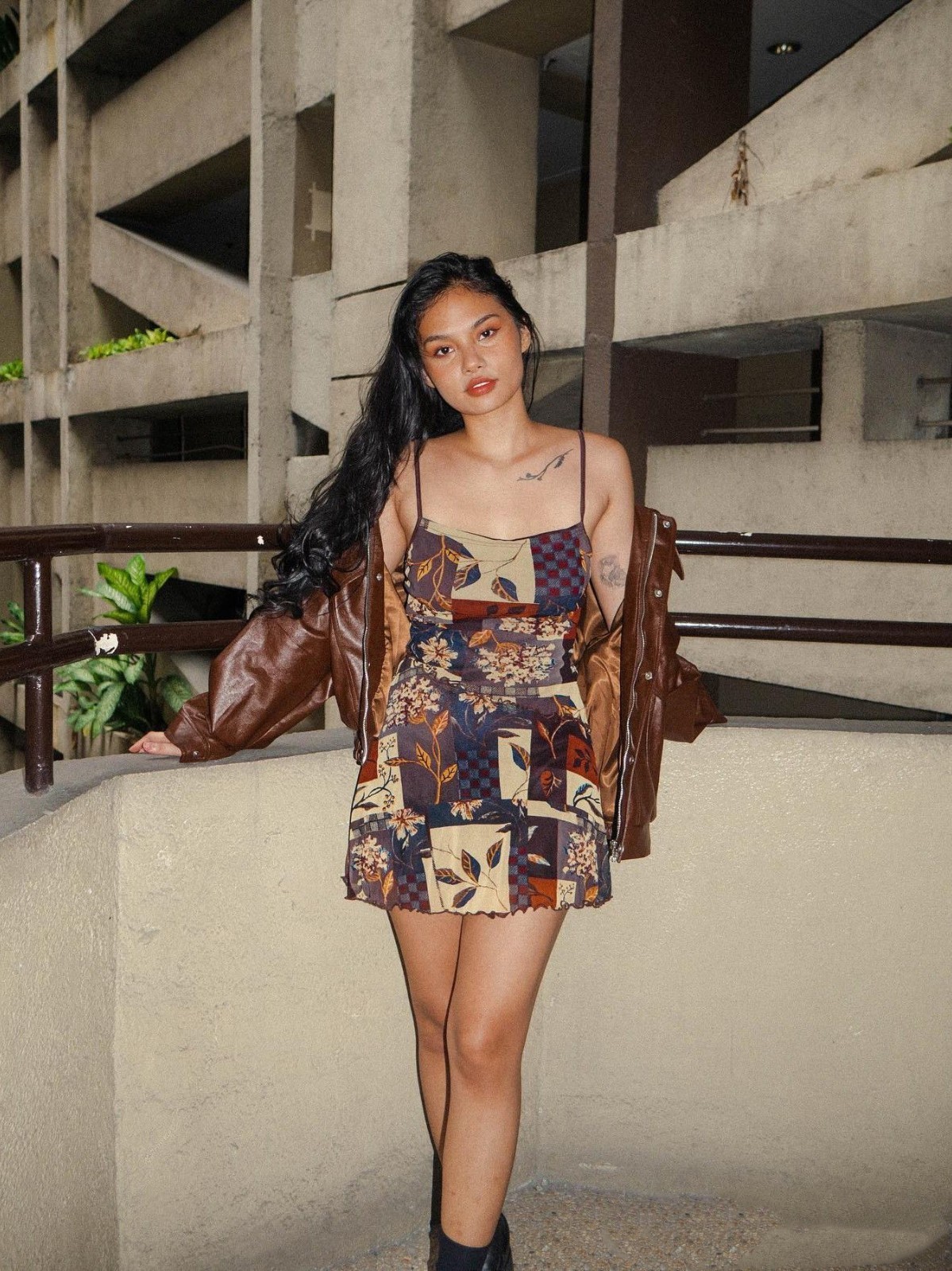 Floral Print Mini Dress Mesh Patchwork Summer Sundress Cider