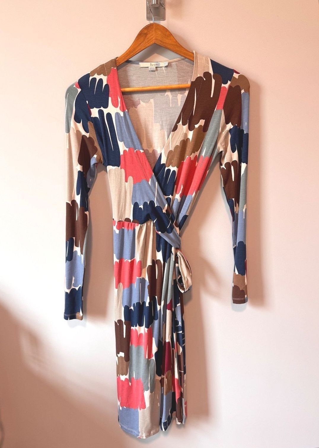 BODEN | Scribble Print Wrap Dress Jersey Knit Multicolor Size 4R (UK 8)