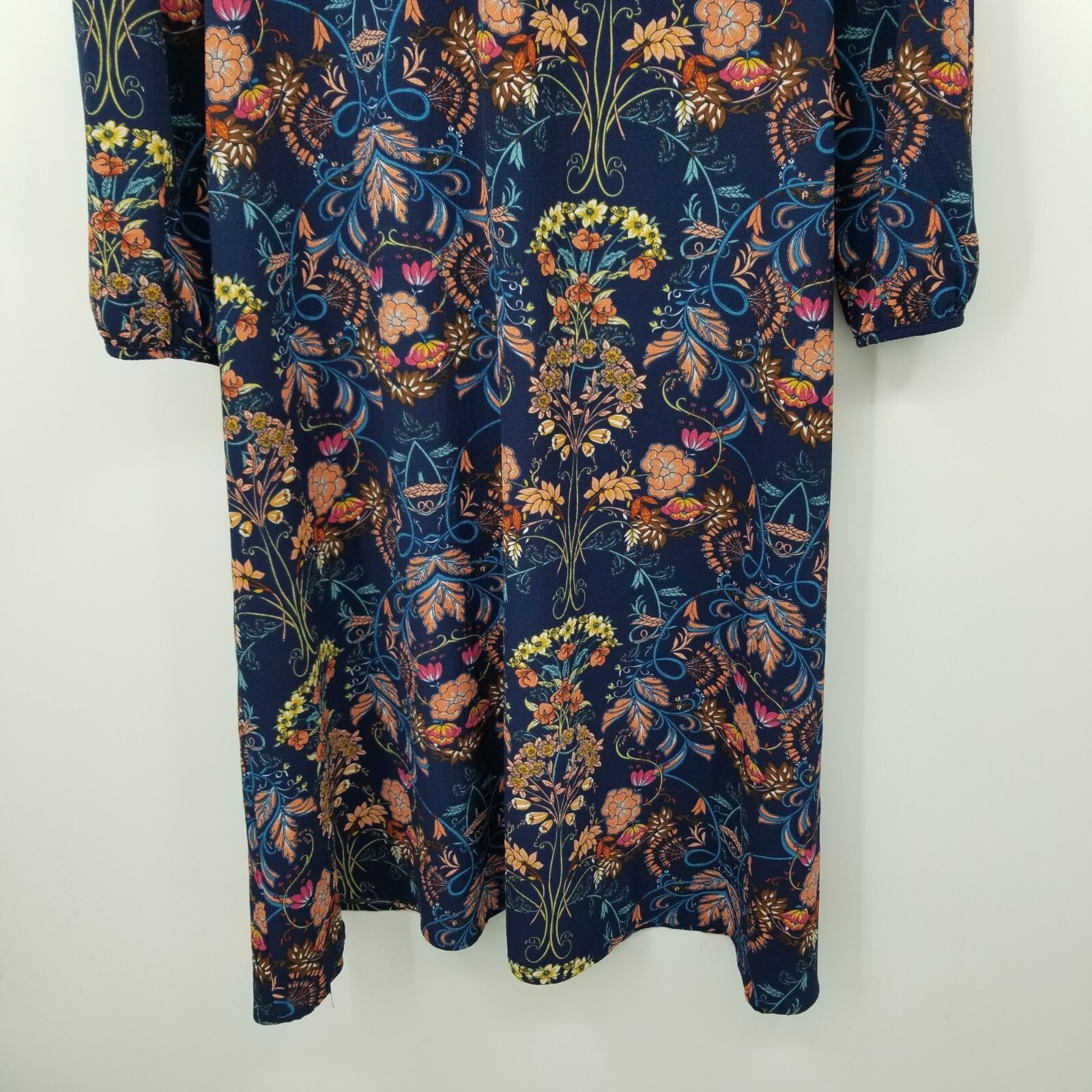 I. Madeline Long Sleeved A Line Midi Length Floral Dress Size Small