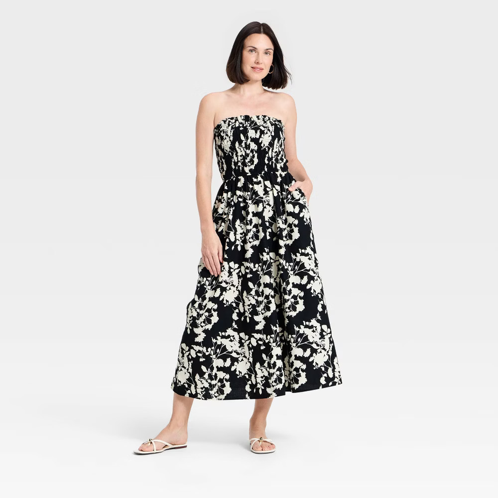Women Smocked Maxi Dress – A New Day Black XL