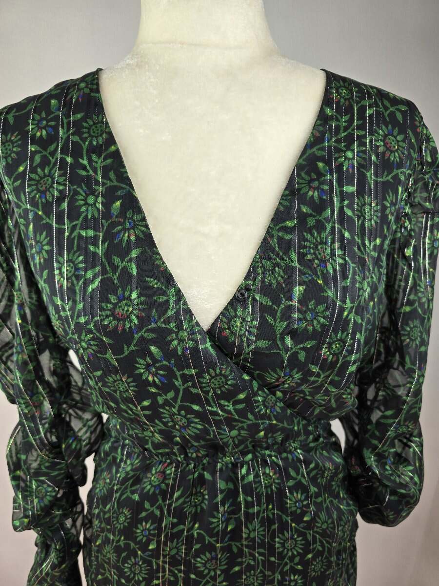 NWT! WALTER BAKER Large Women’s Green & Black Floral Dress Holiday