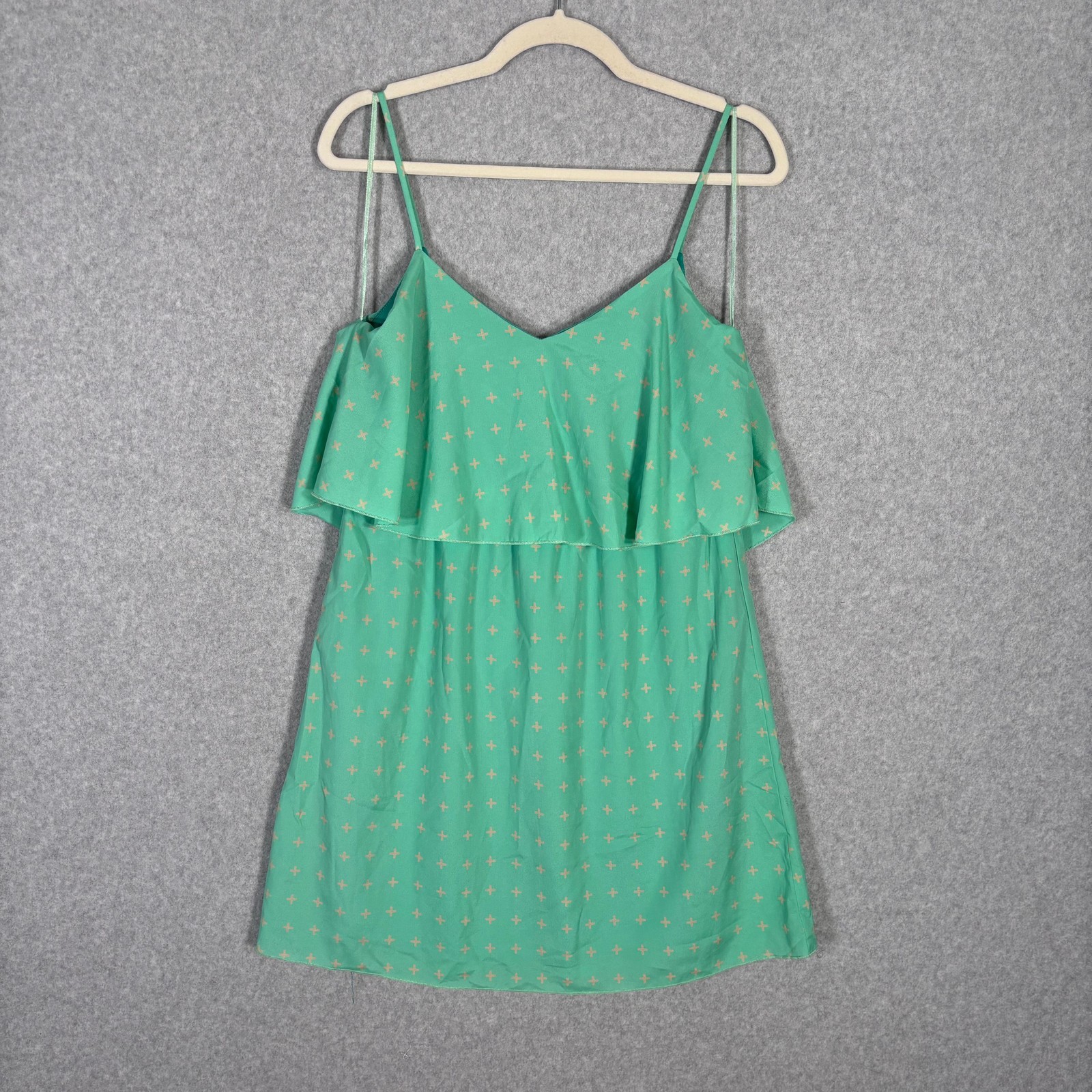Francescas Mini Dress Womens Large Mint Resort Cruise Southern Ruffle Layered