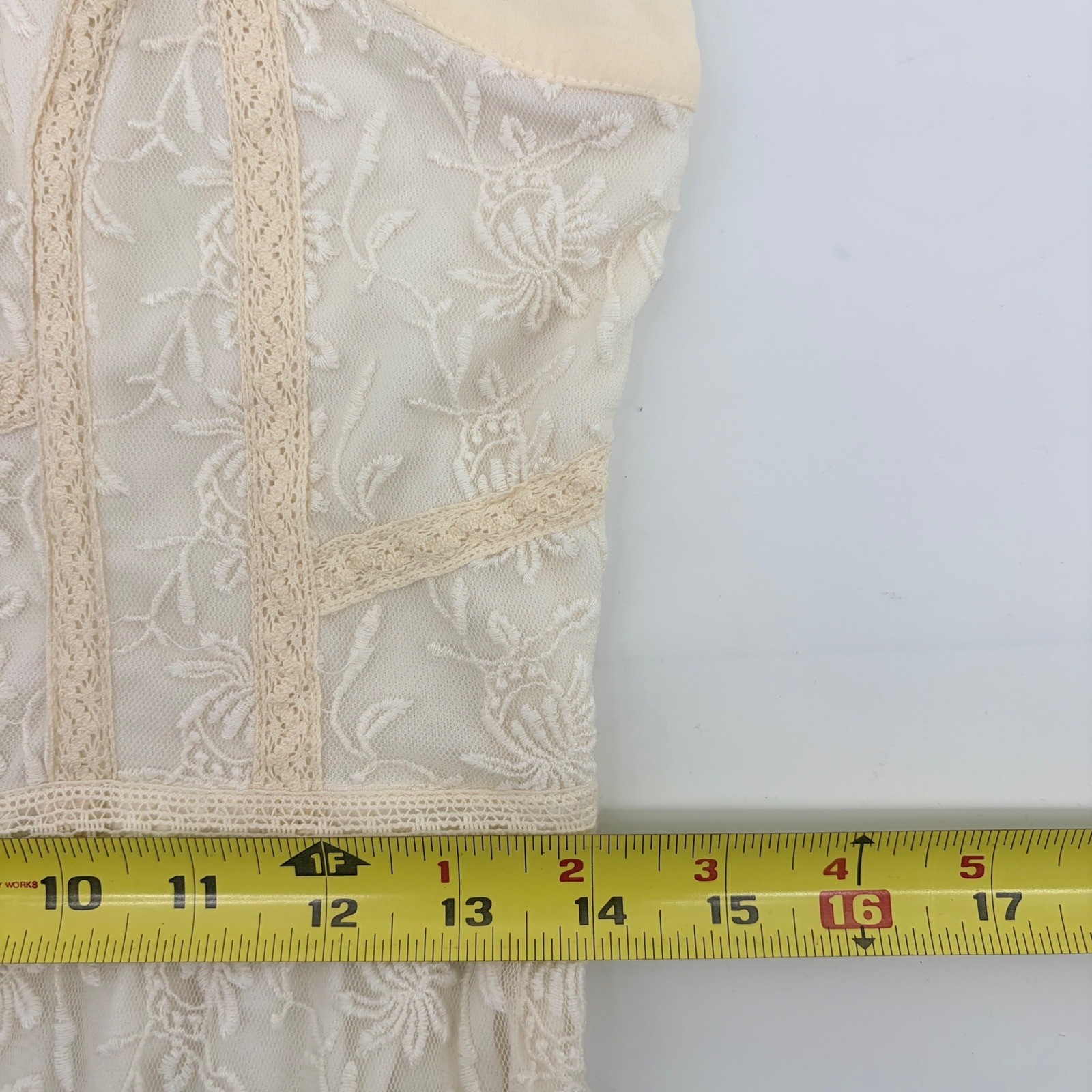 American Eagle Lace Mini Dress Womens 8 Cream Boho Crochet Strappy Back NWT