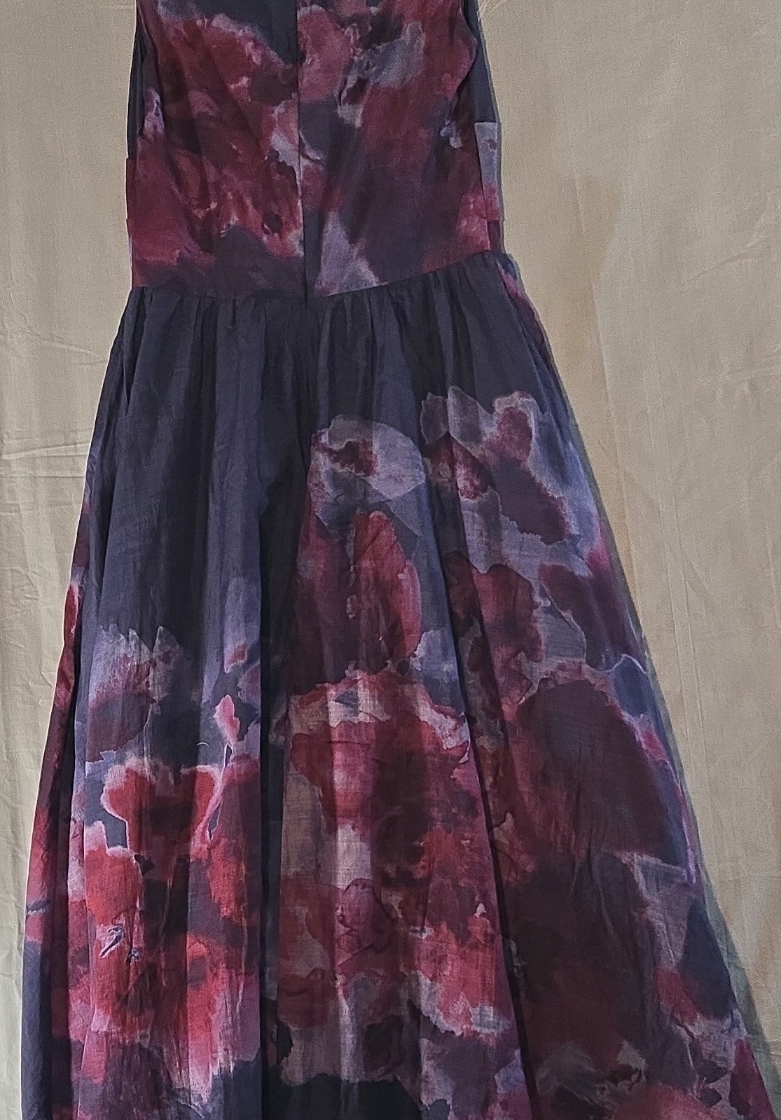 Lela Rose V-Neck Sleeveless Fit & Flare Hi-Low Lined Zip Dress Floral 6
