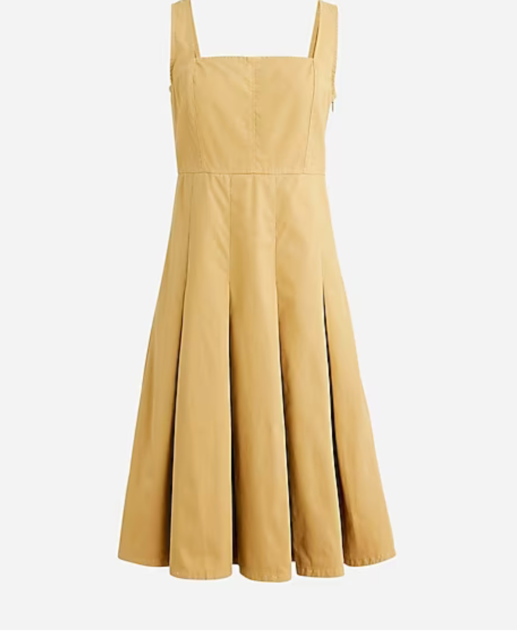 J. CREW Pleated A-line chino DRESS SIZE 8 HONEY BROWN 100% COTTON NWT $148