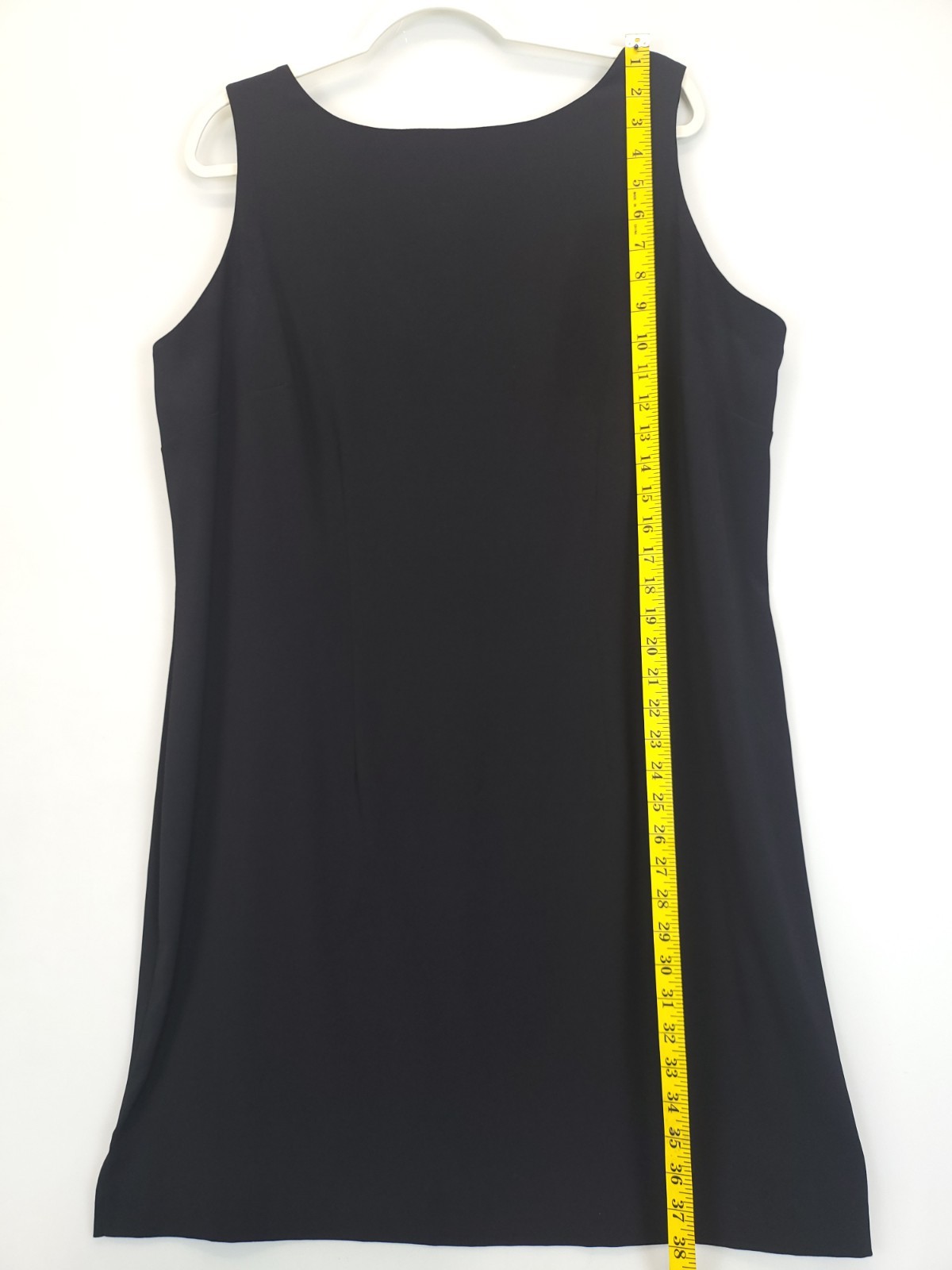 Amanda Smith Black Shift Dress Sleeveless Zip Women 18W Office Staple Layering