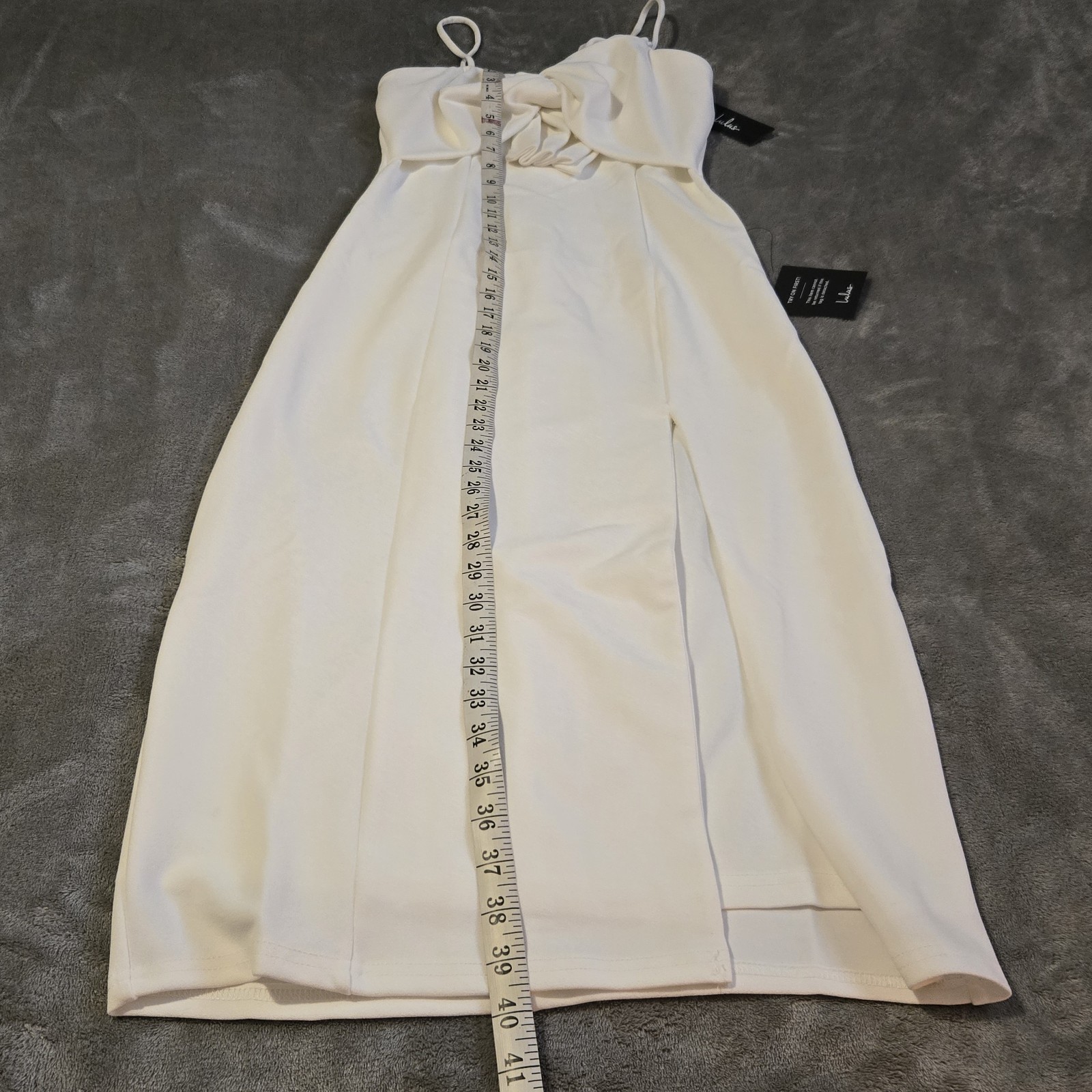 Lulus Memorable Muse White Twist Front Midi Dress Size XS NWT $88 Retail