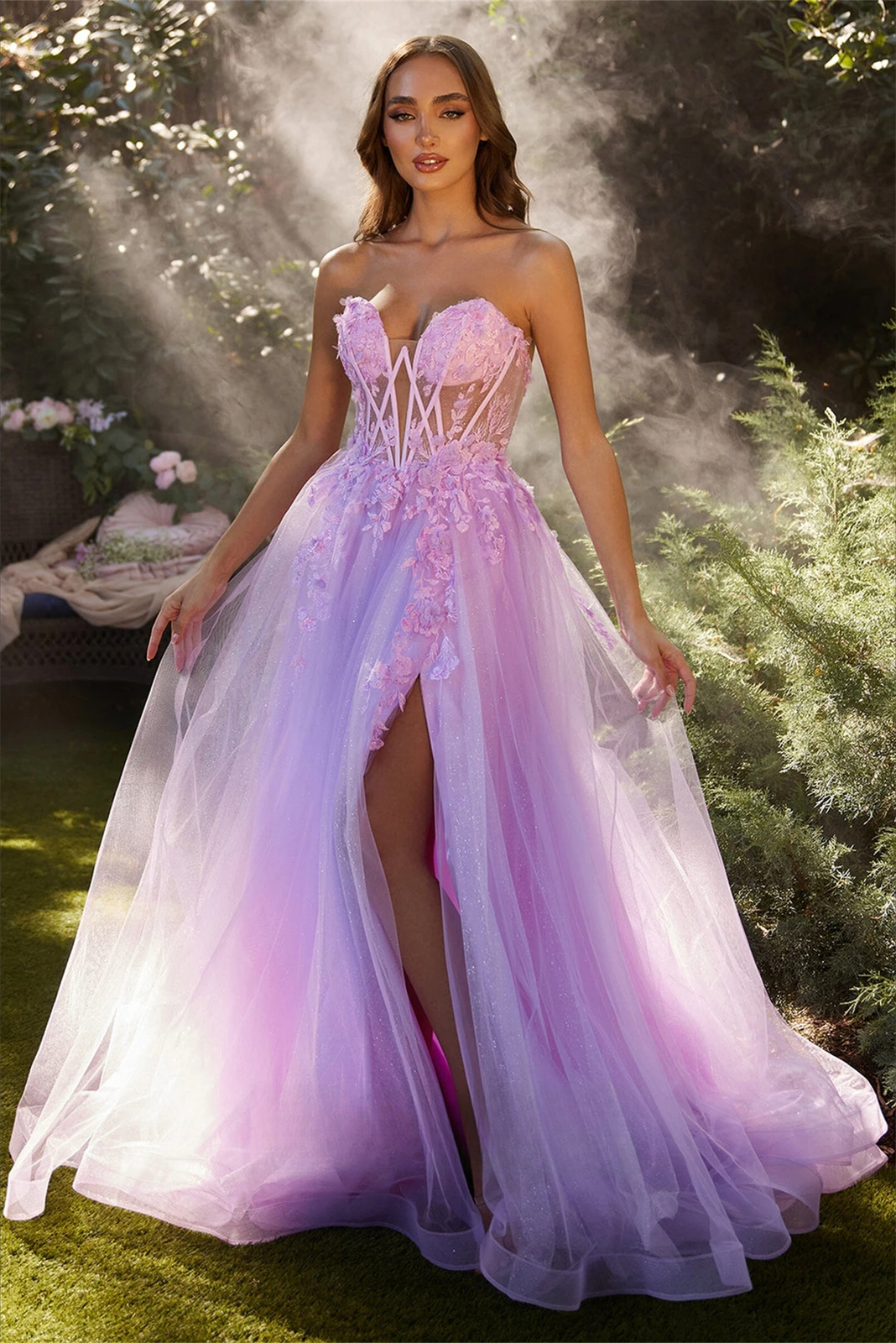 Mesh Applique Grace ALine Evening Dress Wedding Party Prom Dresses Elegant Woman