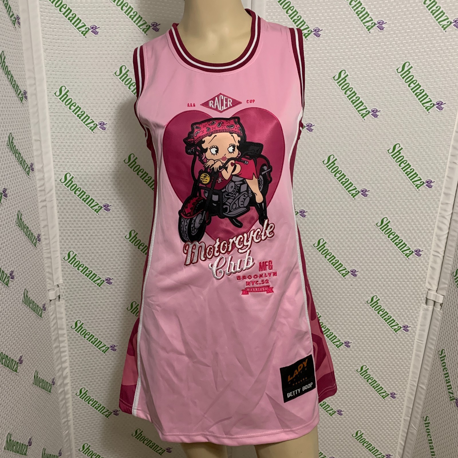 Headgear Classics Basketball Jersey Dress Betty Boop Motorcycle Club Pink L
