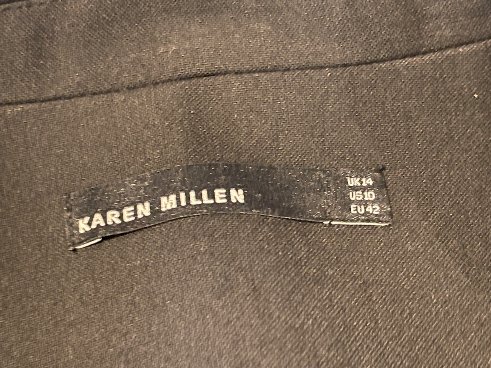 KAREN MILLEN BLACK PEPLUM ZIP-FRONT PENCIL DRESS UK 14 (US 10) EUR 42