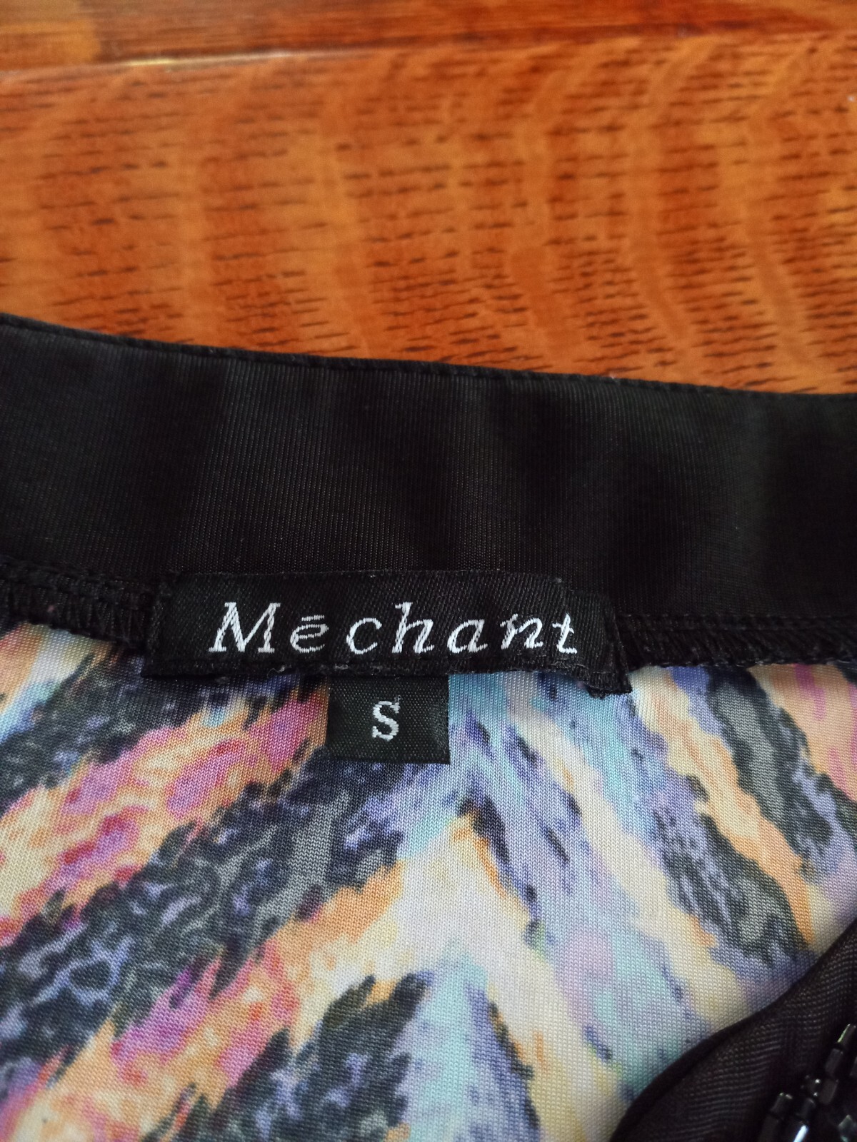 Mechant Dress SMALL, multicolor stripes, polyester, spandex, stretch, short