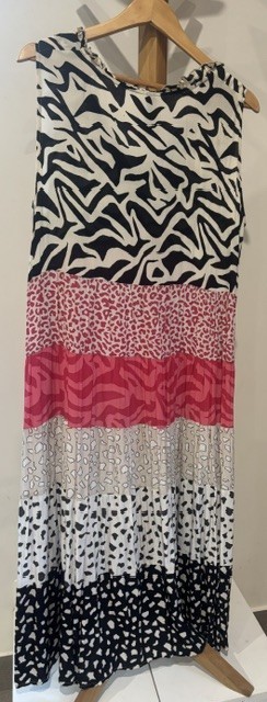 Taking Shape “Natural Animal” Tiered Maxi Dress – 100% Viscose sz 12
