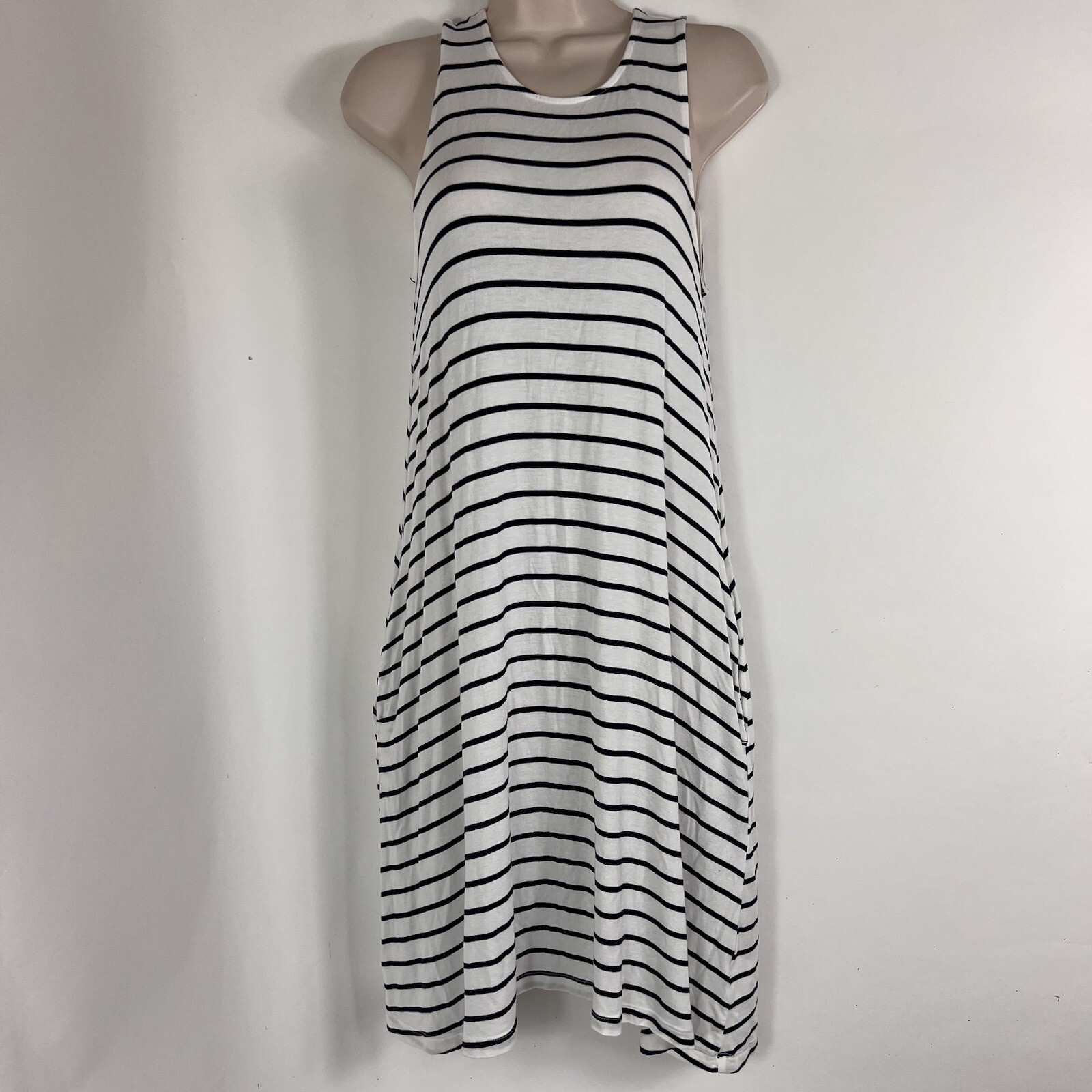 Melrose And Market Dress Women’s XS Striped Sleeveless Shift Knee Length Pockets