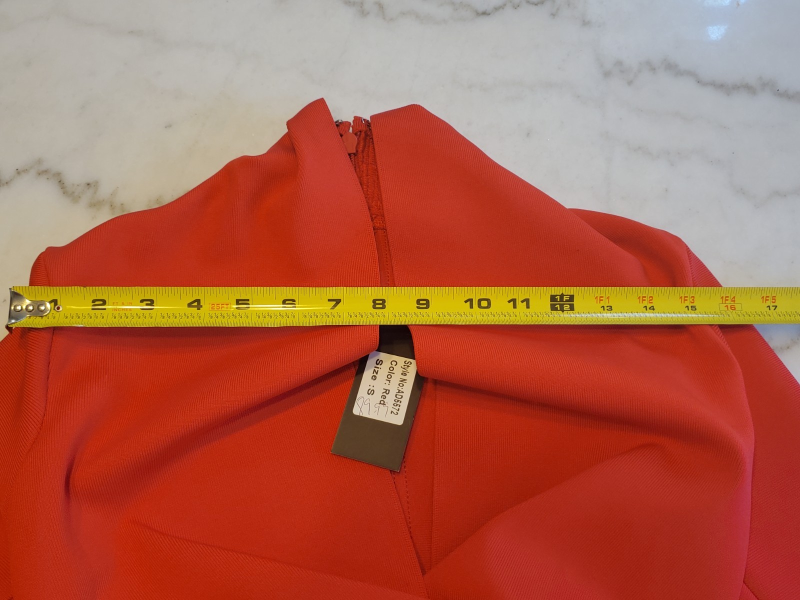 Athina Stretch open front back Zippered Long Sleeve Red midi Dress Women’s S F10