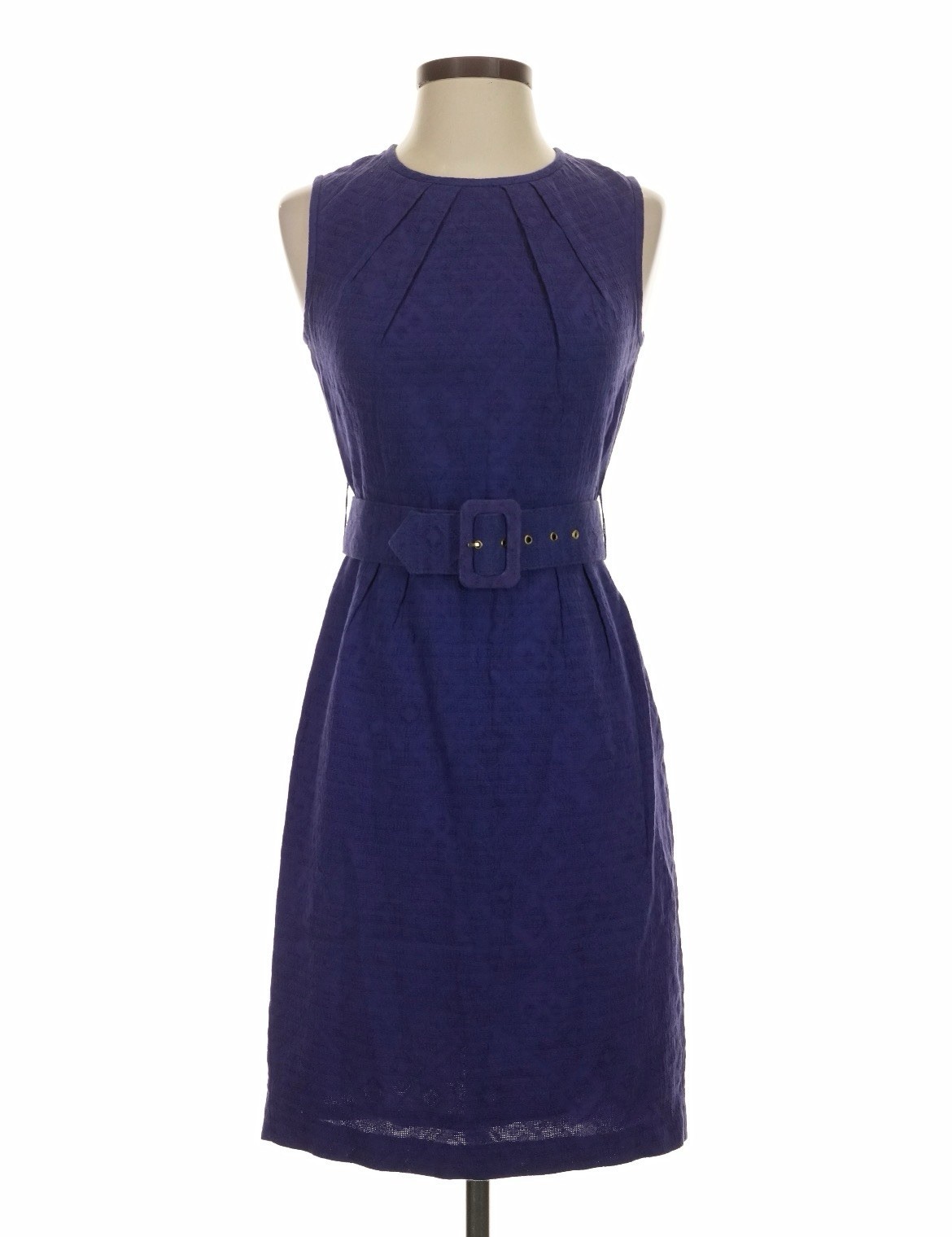 Trina Turk Purple Cotton & Linen Sleeveless Dress with Matching Belt Size 10