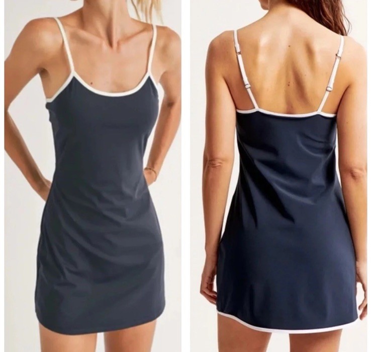 Abercrombie & Fitch Traveler Mini Dress Size Small Navy Attached Shorts Tennis