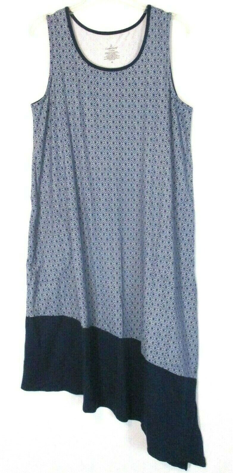 New Cuddl Duds Flexwear Asymmetric Dress Blue Medium Pull On A34687 Women XG14