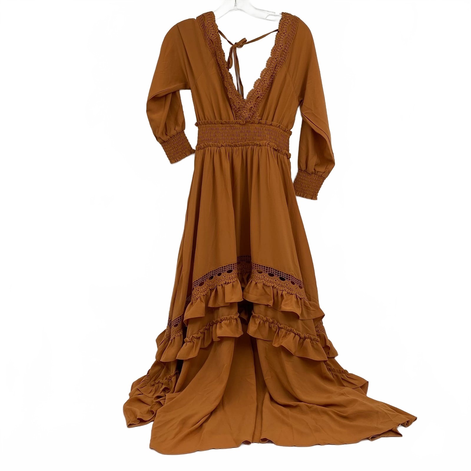 Baltic Born Brown Maxi Dress | XS Regular Synthetic Maxi Dress for All Seasons