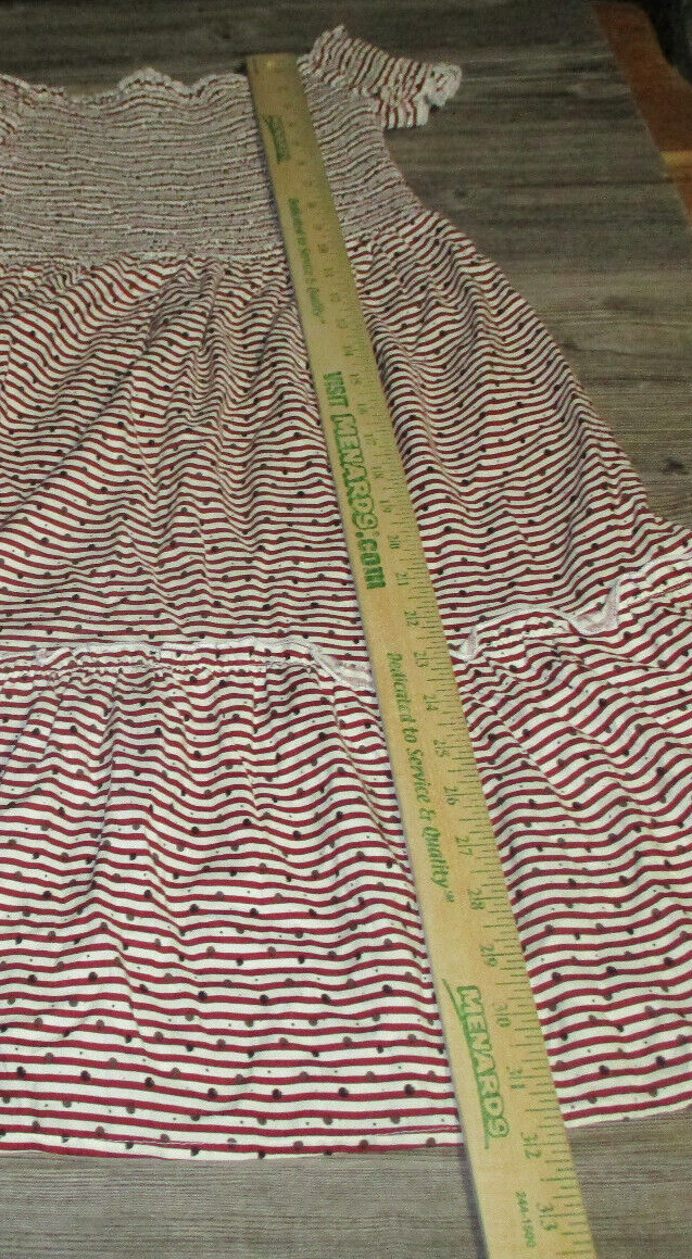 Mystic Red Print Striped Off The Shoulder Dress Sz Small Patriotic Festival 4th
