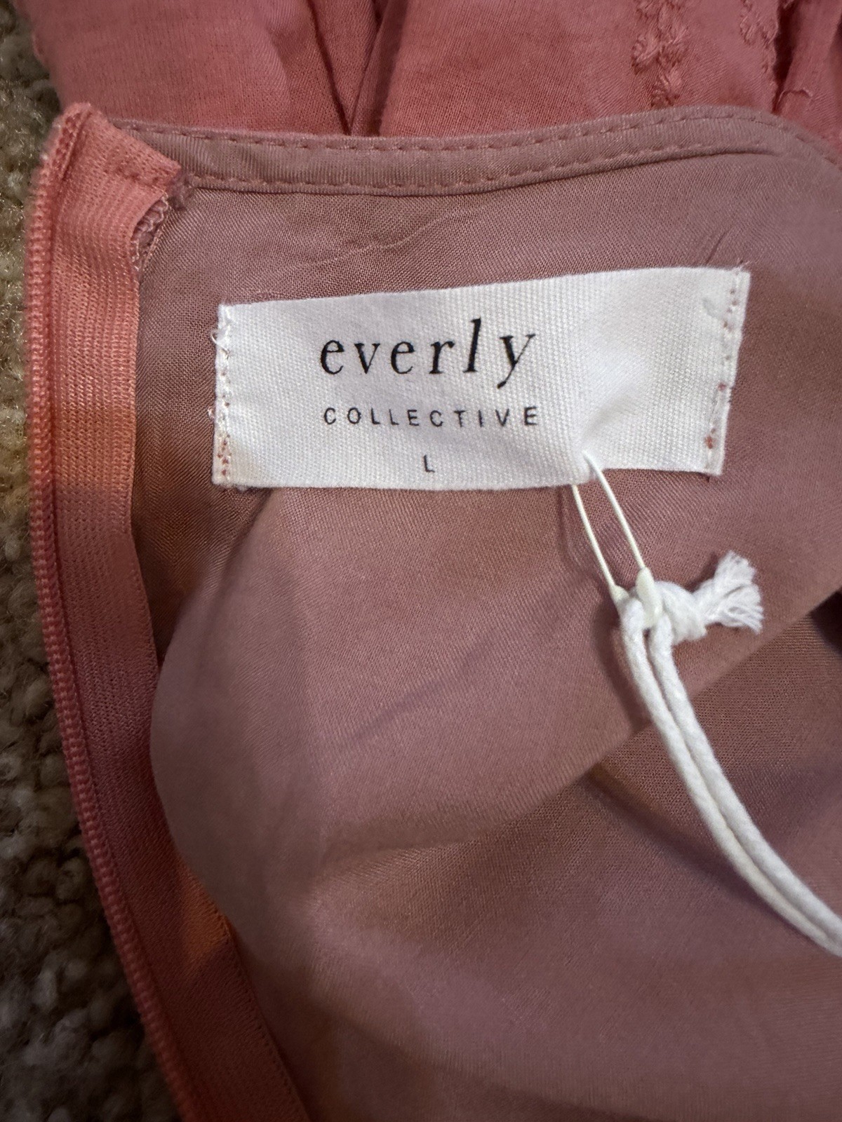 Everly On Location Dress Cotton Lace Midi Dress Beautiful Dusty Rose Size Large