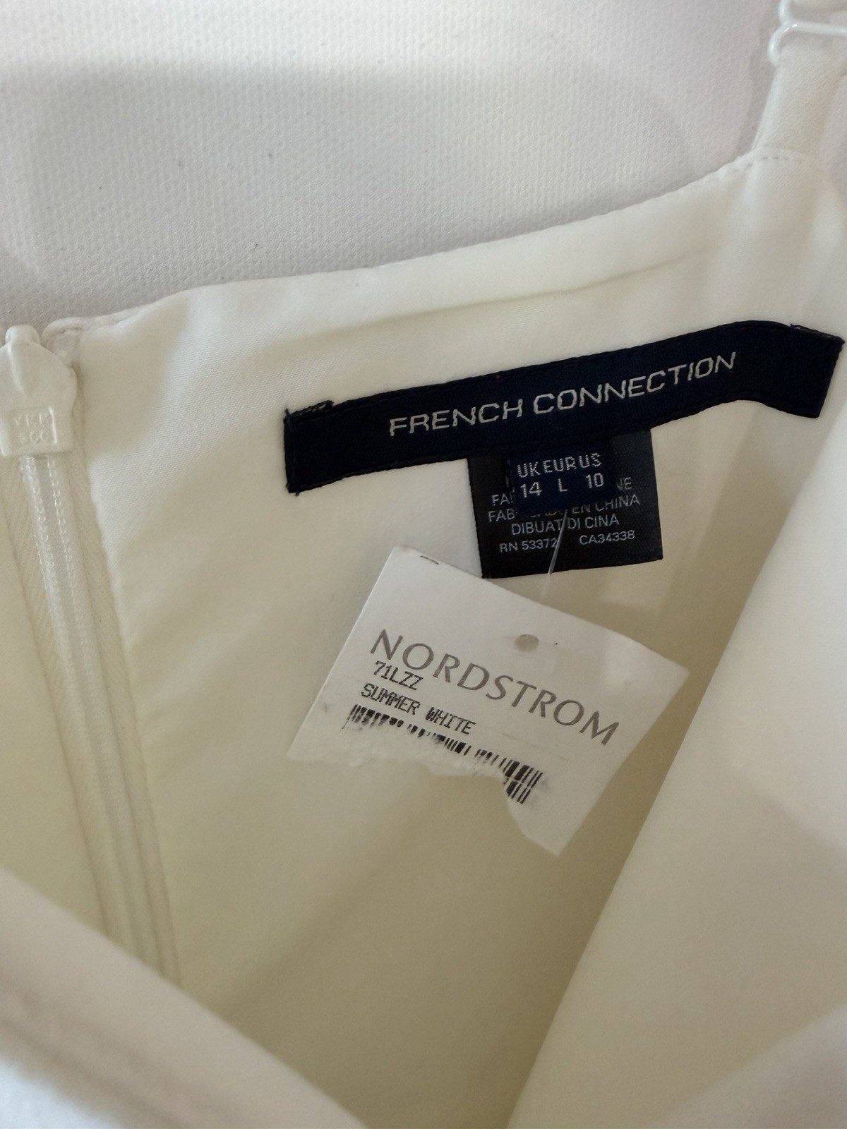 French Connection Whisper Envelope Mini Dress Summer White Size 10 NWT *Read