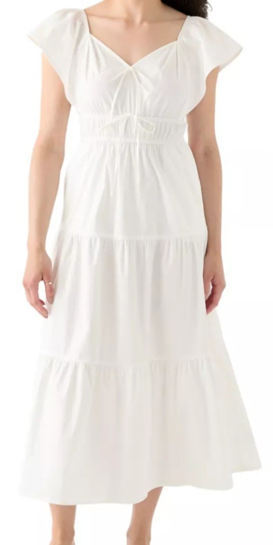June and Hudson Women’s White Poplin Mini Dress (Size M)