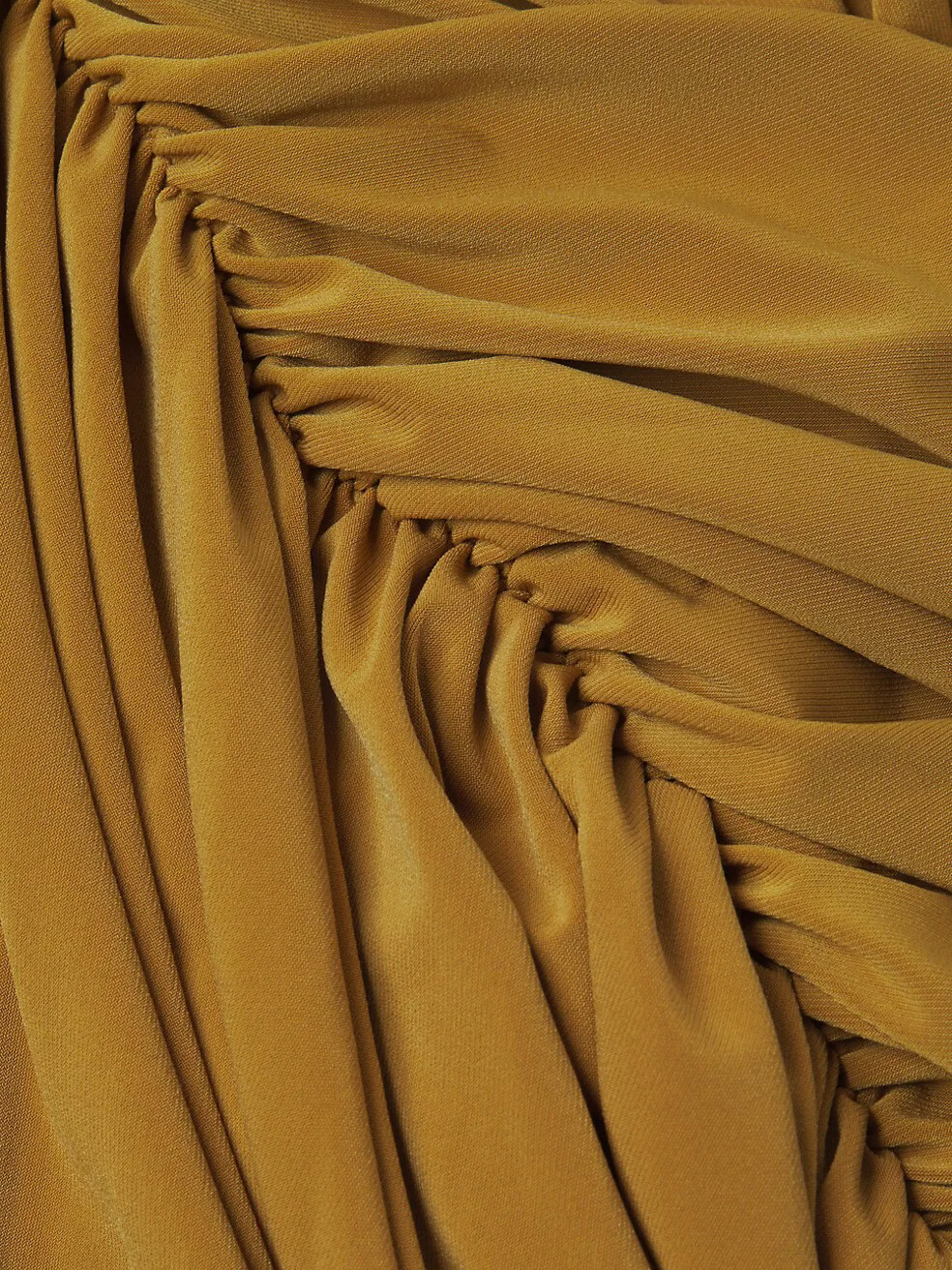 $205 Norma Kamali Diana Womens Gold Diana Ruched One-Shoulder Midi-Dress Sz S/36