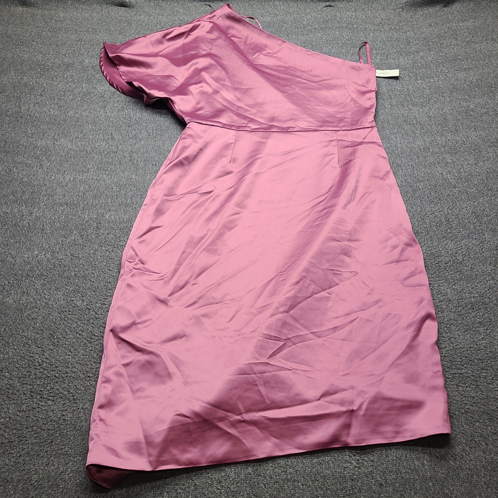 She + Sky Ally One Shoulder Midi Dress Women Large Mauve NEW Asymmetrical Satin