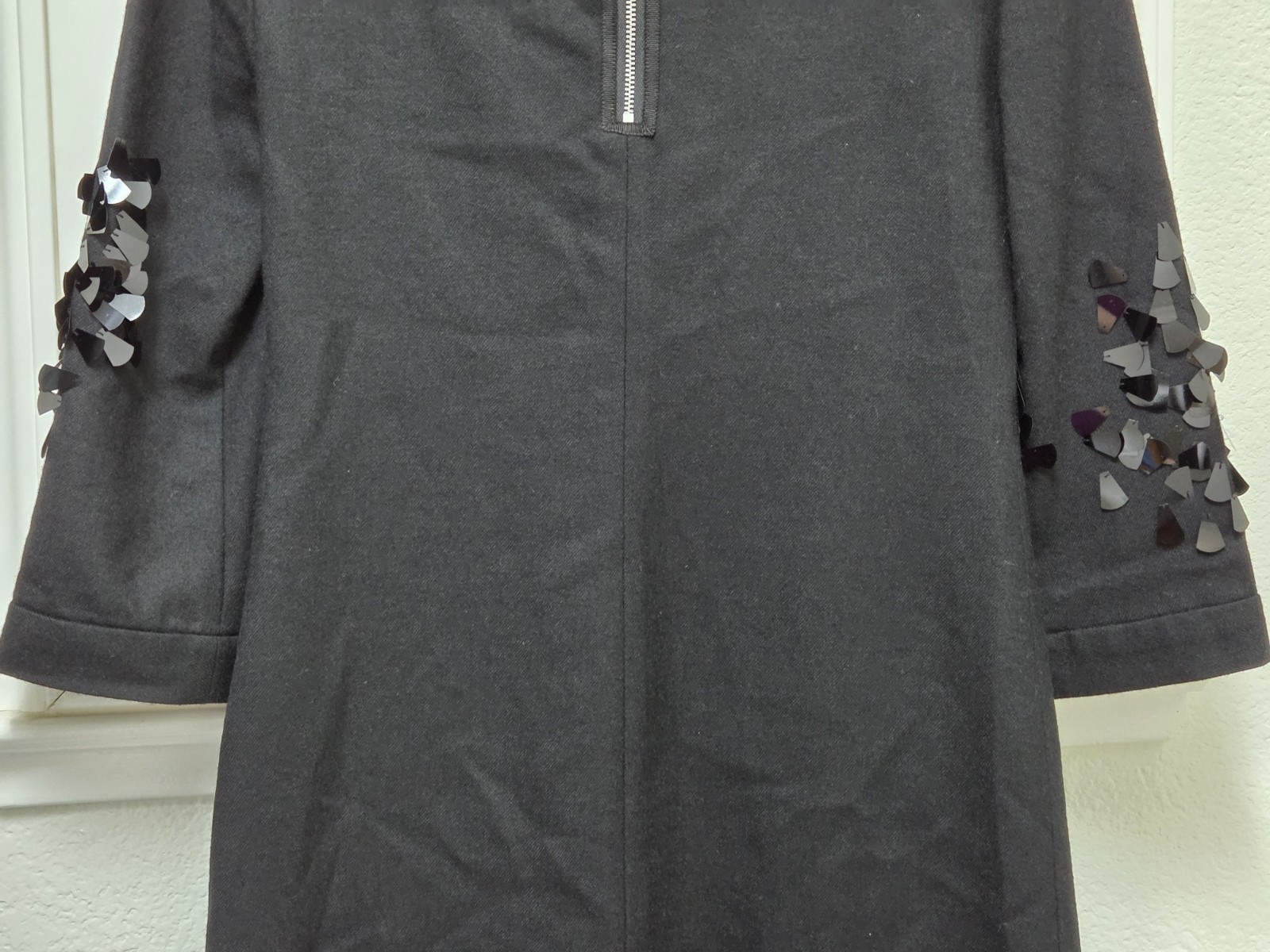 Tory Burch Sequence Wool Dress Black Floral Embellished Silk Lined Size 2 NWOT