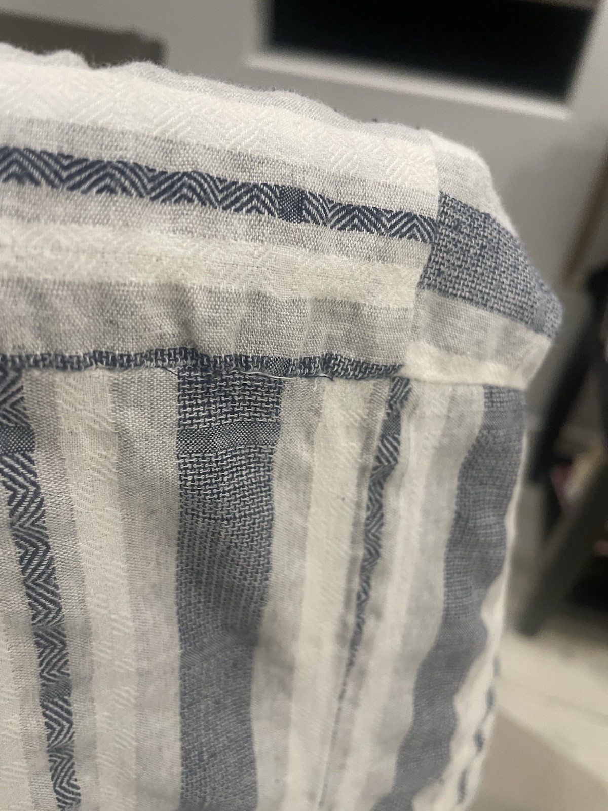 Ciel USA Blue White Striped Square Neck Sleeveless Midi Dress Pockets S