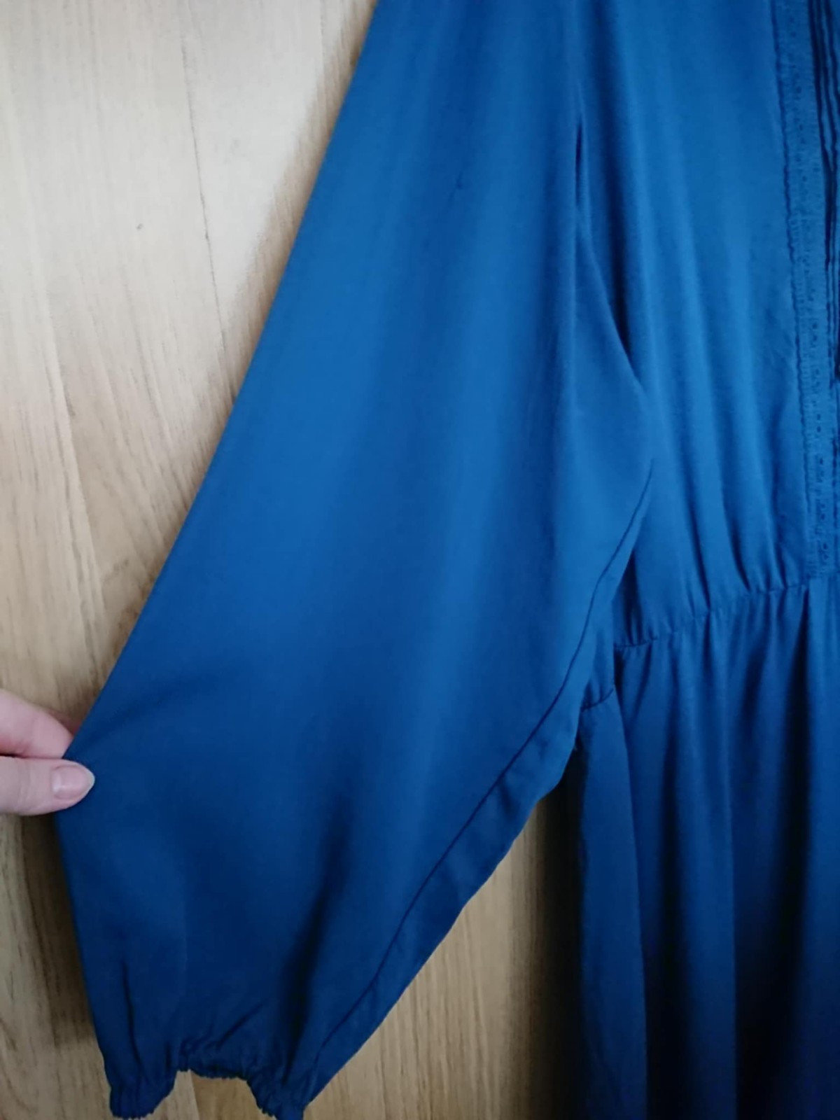 City Chic Teal Smocked Ruffle Plus Size Dress Size 18 (Fit 24-26)
