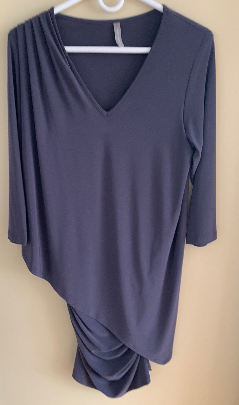 Last Tango Versatile Asymmetrical Tunic Dress in Metal Blue Size M #MS391 USA